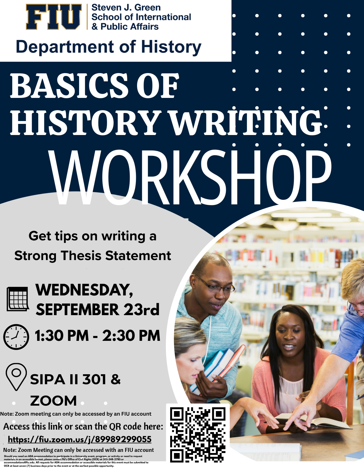 Writing in history workshop. Get tips on writing a strong thesis. Wednesday September 23 SIPA II 301 1:30-2:30pm